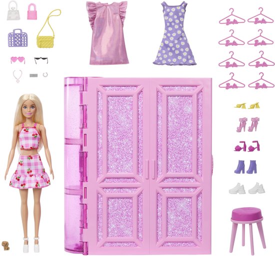 Barbie Roze Super Kledingkast - Barbiepop van Barbie