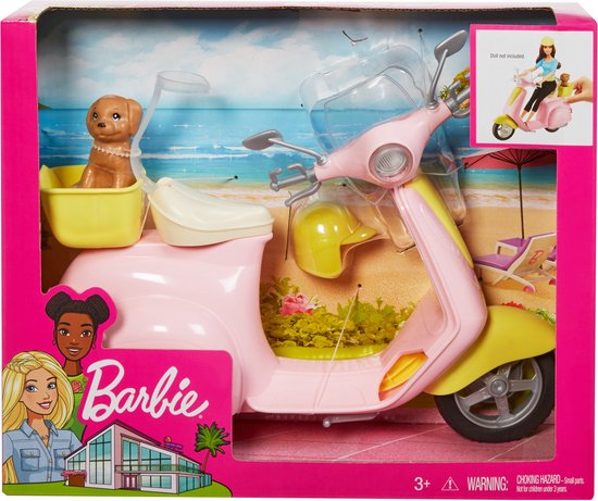 Barbie Scooter Met Hondje - Poppen Scooter Roze van Merkloos