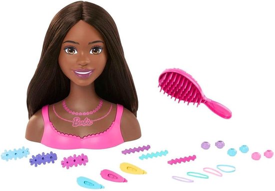 BARBIE STYLING HEAD BROWN HAIR KAPHOOFD 20Pieces (62570/625273) van Merkloos