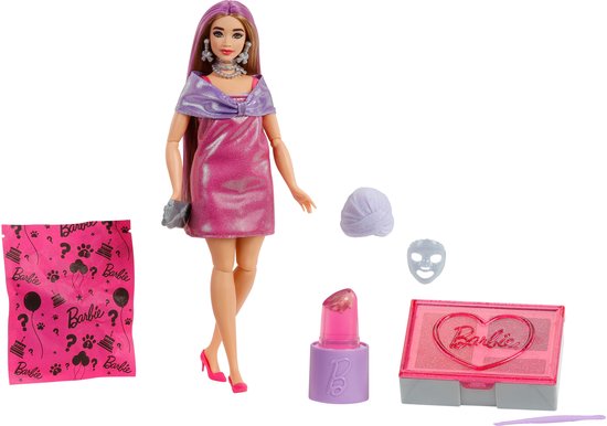 Barbie Uitpakparty Pop - Roze Glitters Roze Haar van Barbie