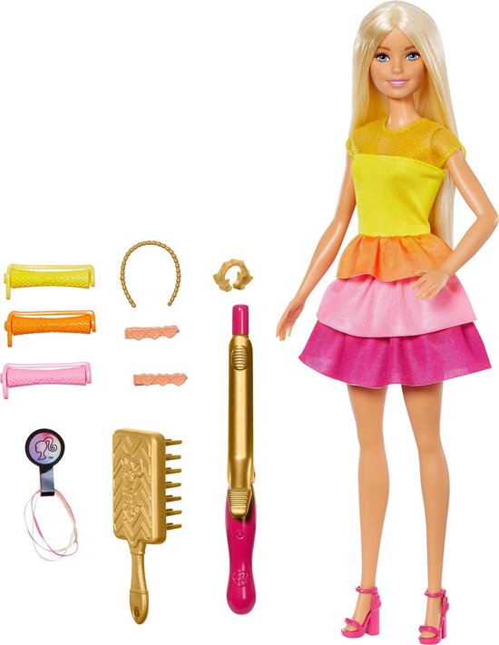 Barbie Ultieme krullen pop en Speelset van Barbie