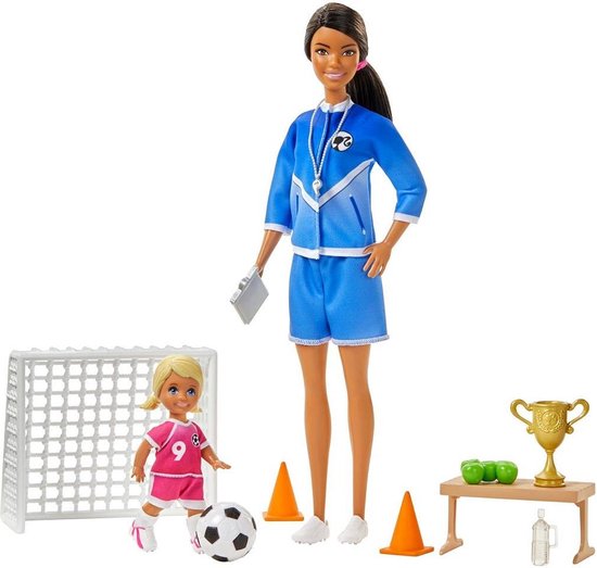 Barbie Voetbalcoach Speelset - Barbiepop van Barbie