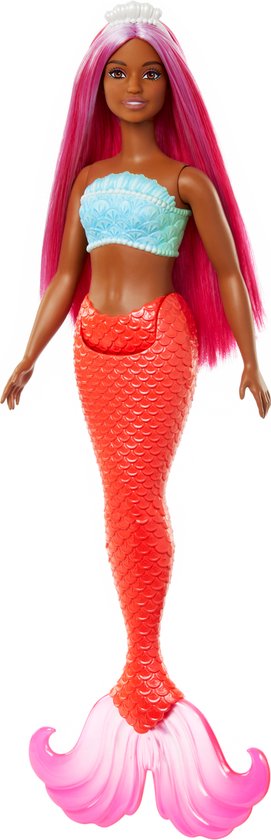 Barbie Zeemeermin - Met magenta haar - 32 cm - Barbiepop van Barbie