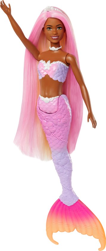 Barbie Zeemeerminpop - Met roze haar - 38 cm - Barbiepop van Merkloos