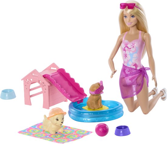 Barbie Zwemfeestje voor Puppy's van Barbie