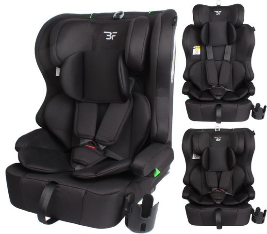 Bebies First Autostoel Allure Groep 1/2/3 9-36 kg (76 tot 150 cm) Vanaf 15 maanden tot 12 jaar – Isofix & i-Size - Met Bekerhouder - Zwart van Bebies First