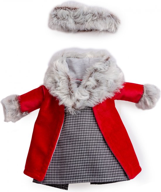 Berjuan Poppenkleding Fashion 35 Cm Textiel Rood/grijs 4-delig van Berjuan
