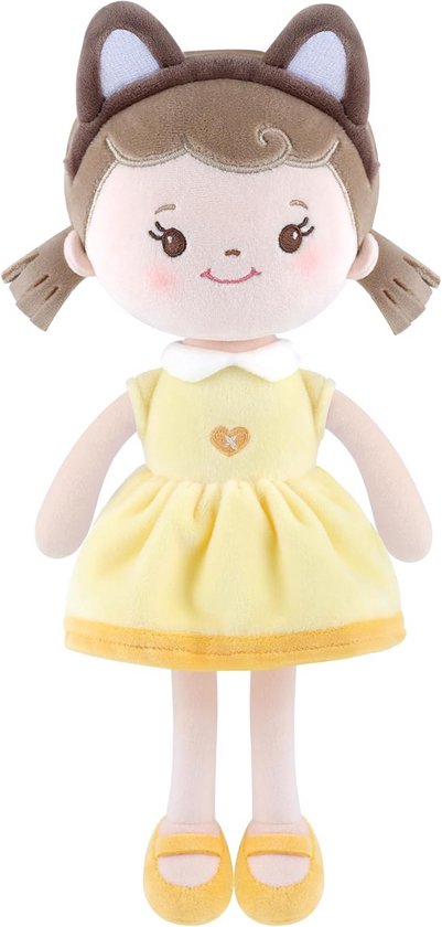 Beschermengel pop 30 cm - zachte stoffen knuffel voor meisjes, cadeau voor doop en verjaardag