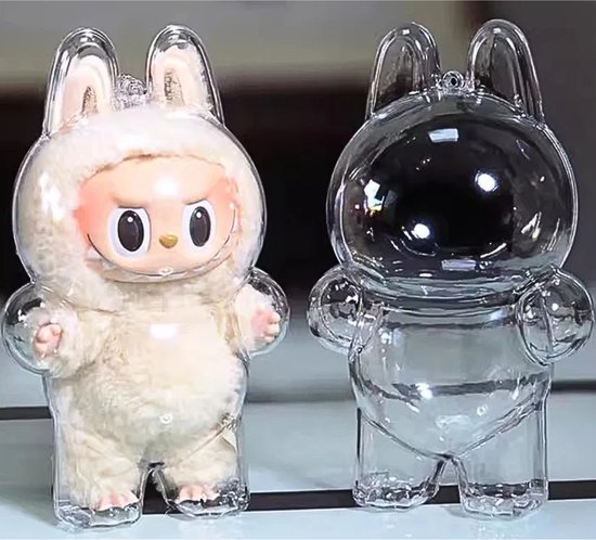 Beschermhoes voor Labubu – Transparante Cover - Hoesje - Case - Opbergdoos voor Staande Labubu Pop - (Alleen hoesje geen pop) van Merkloos