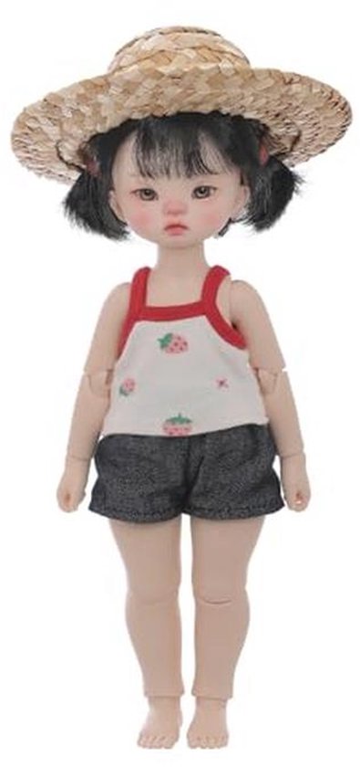 BJD Pop 1/6 met Strohoed - Zomerstijl Harsspeelgoed voor 15+ van Merkloos