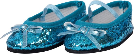 Blauwe Glitter Schoentjes voor 46 cm Poppen - Modieuze Poppen Accessoires van Merkloos