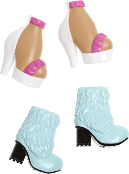 Bratz Shoefiesnaps Schoenen voor Bratz poppen – 6x2x2cm – Blauwe Boots en Roze en Witte Schoenen | Speelgoed voor Meisjes van Merkloos