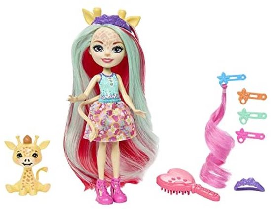 Chic Feestje Pop met Luxe Haar en Dierenvriendje - Modepop voor Kinderen van Merkloos
