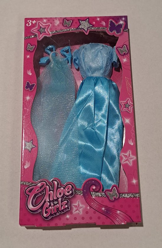 Chloe Girlz Poppenkleding Licht Blauwe Avondjurk van Merkloos