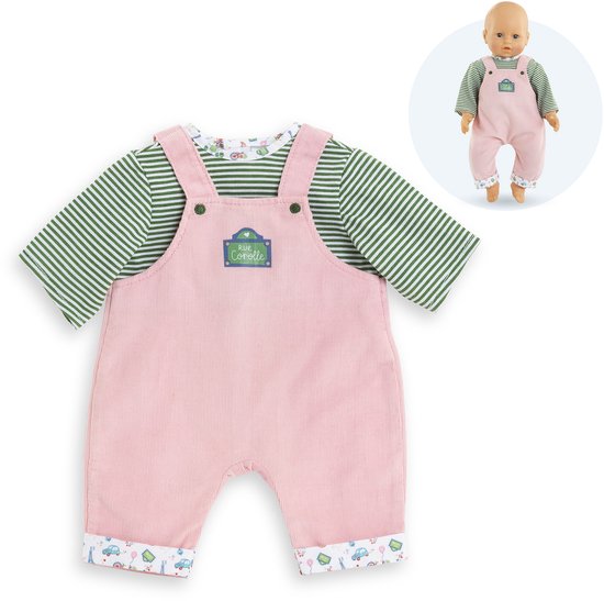 Corolle poppenkleding babypop 42cm - T-shirt en overall - kleurrijke outfit. van Merkloos