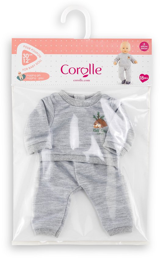 Corolle poppenkleding joggingpak grijs 30cm - accessoire poppen.