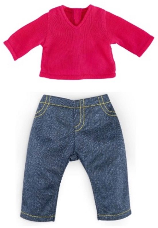 Corolle poppenkleertjes jeans + fushia trui - voor pop ma corolle van Merkloos