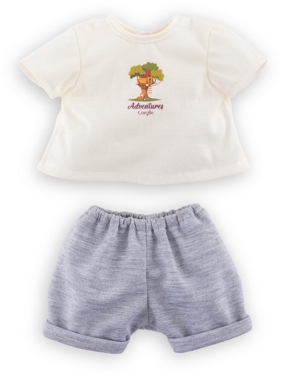 Corolle poppenoutfit T-shirt en korte broek Kleine Ontdekker 30cm. van Merkloos