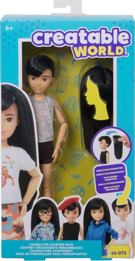 Creatable World Character Starter Kit 2 Black Straight - Genderneutrale Pop van Mattel