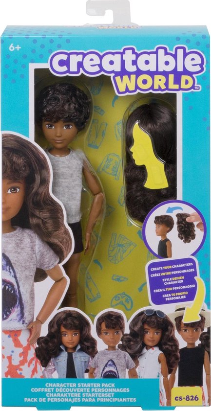 Creatable World Character Starter Kit 6 Brown Wavy - Genderneutrale Pop van Mattel