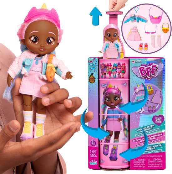 Cry Babies BFF - Modepop JASSY Tiener + accessoires, ORIGINELE pop GROOT 20 cm van Cry Babies
