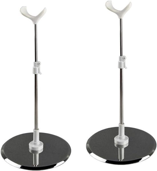 Daity Twee verstelbare standaards - 25-38 cm hoog - geschikt voor poppen en accessoires op schaal 1/4 en 1/3 - en te gebruiken voor poppen met kogelgewrichten en beweegbare poppen.