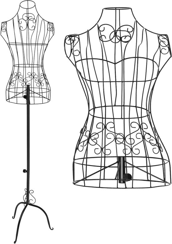 Decoratieve Paspop voor Kleding - Verstelbare IJzeren Draad Bust van Merkloos