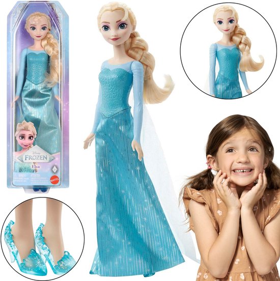 DISNEY Frozen Elsa pop voor meisjes, speelpop 3+ MATTEL van Merkloos