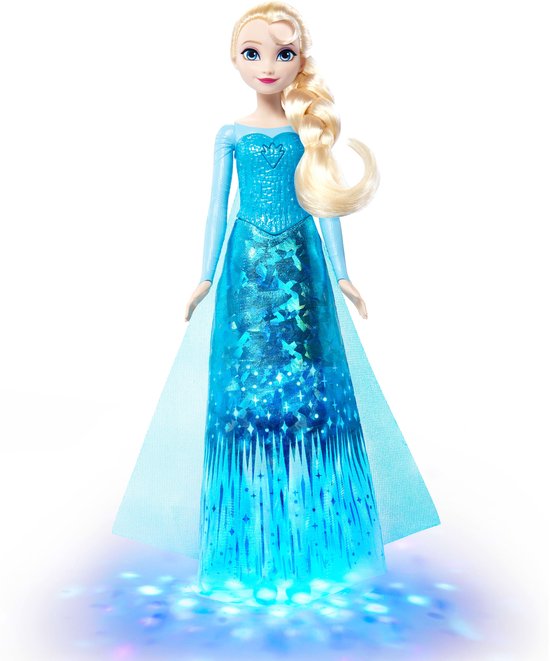 Disney Frozen Zingende Elsa modepop met lichtjes en muziek, zingt 'Let It Go' in 4 talen van Disney Frozen