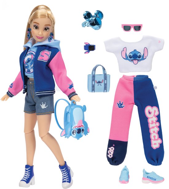 Disney ily 4EVER 29cm Stitch-geïnspireerde modepop met collegejasje van Merkloos