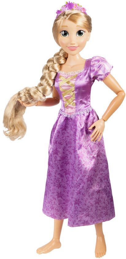 Disney Princess Rapunzel Doll PLAYDATE van Jakks Pacific, 80 cm lang en poseerbaar, beweegbare My Size-pop in paarse jurk, wordt geleverd met borstel om haar lange gouden haar te kammen