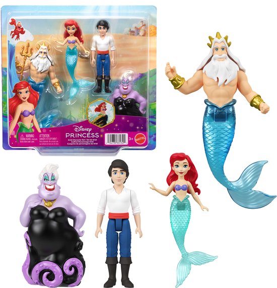 Disney Prinses Ariël Personageset met 4 kleine poppen