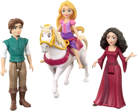 Disney Prinses Rapunzel Personageset met 3 kleine poppen en paard