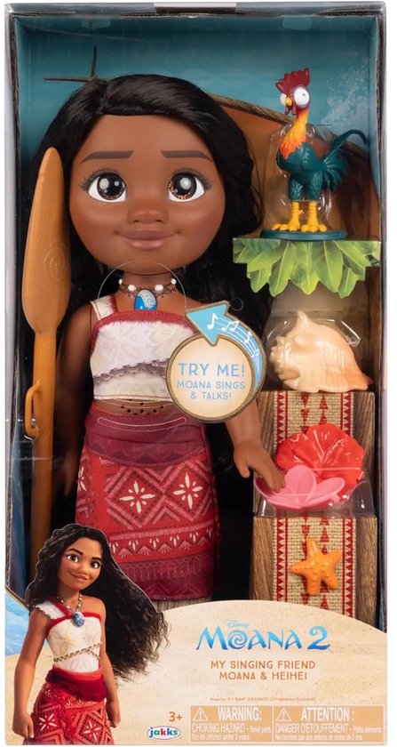 Disney Vaiana 2 modepop 40 cm - Kan zingen - Inclusief Heihei