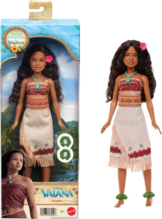 Disney Vaiana pop met outfit die aan en uit kan en 5 accessoires - Geïnspireerd op live-actionfilm van Disney