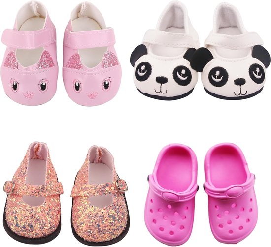 Doll schoenen voor poppen - 4 paar trendy en kleurrijke schoenen voor meisjespoppen