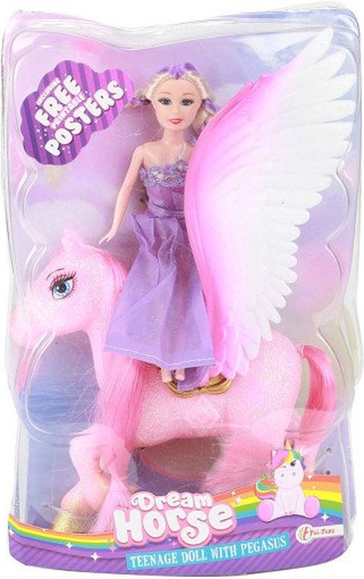 Dream Horse Eenhoorn Pegasus met Tienerpop van Merkloos