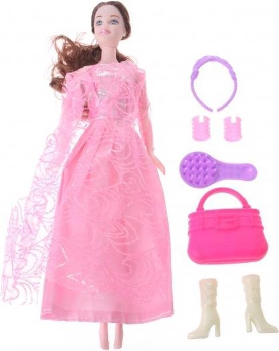 Eddy Toys Tienerpop Met Accessoires 29 Cm Roze/bruin van Eddy Toys