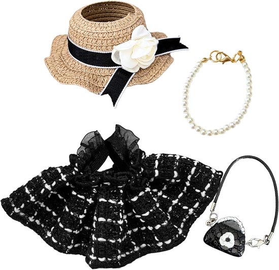 Elegante Poppenkleding Set voor 17 cm Pop met Jurk, Hoed en Accessoires van Merkloos