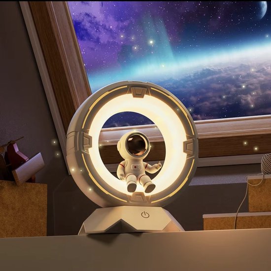 ESD - Mini Astronaut Maanlamp - Bureaulamp - Nachtlamp - Woondecoratie - Gift - Met 3st astronaut figuren - incl 3x LR44 batterij -