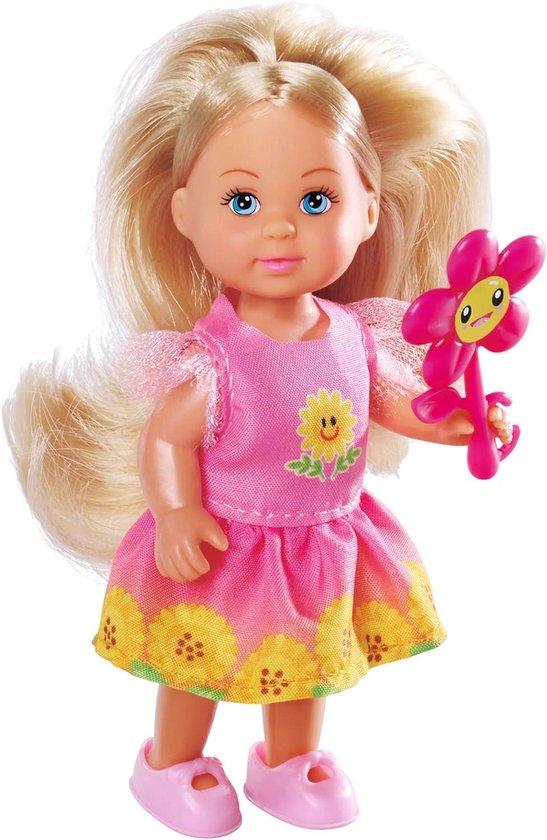 Evi Love Pop - Bloemenpop Speelgoed - Fantasie Spelen - Bloemenjurk Design - 12 cm - Roze