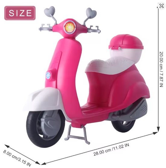 Fashion Doll met Scooter Roze en ass van Kidz Corner