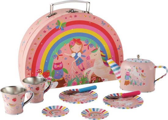 Floss & Rock Floss & Rock Fairy Unicorn 9 stuks Tinnen theeset in koffertje van FLO