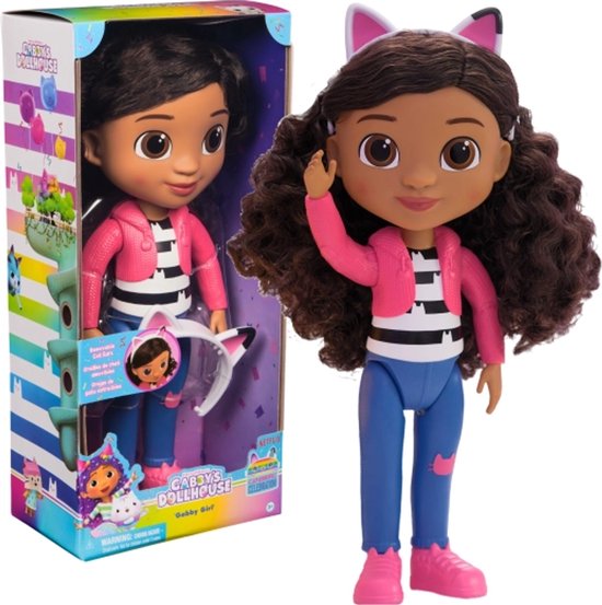 Gabby's Poppenhuis Gabby Girl Pop 32cm met kattenoortjes van Merkloos