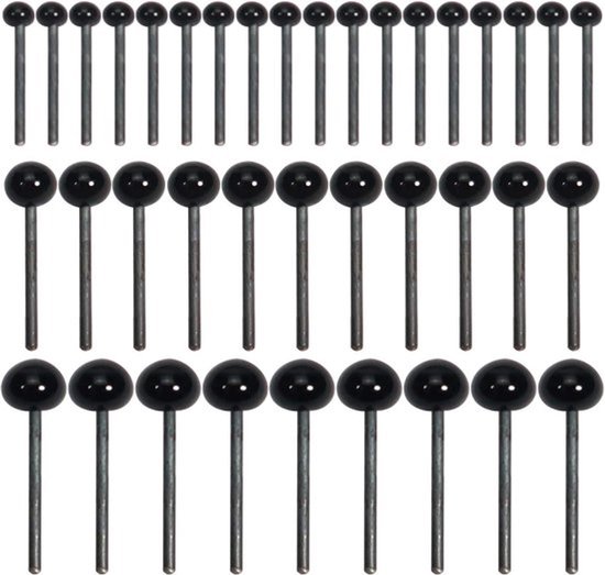 Glazen poppenogen - Zwart - Gemengde afmetingen - Knutselogen voor pop - Marionet - Geschikt voor hobbyprojecten - Diverse maten - 150 stuks