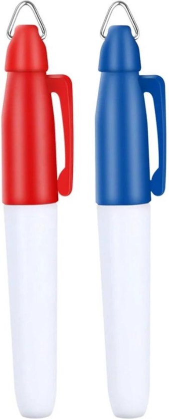 Golfbal marker stift - 2 stuks - Rood & Blauw - Markeerstift - Line marker Golftrainingsmaterialen - Golfaccesoires - Golfbal stempel - Putten/Swingrichting - Golfbalmarker van 4Goodz