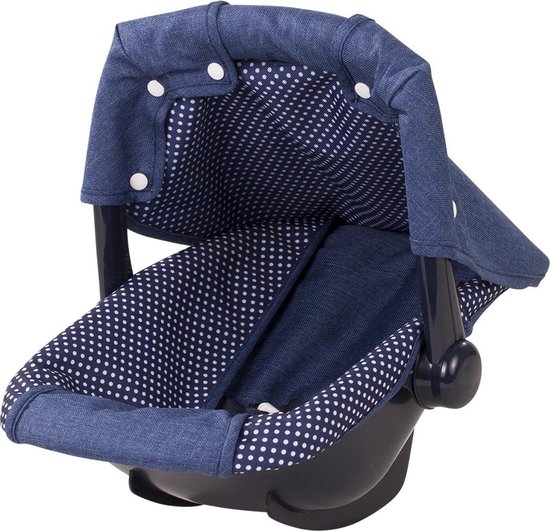Götz Needful Things, autostoel "Denim & spots", babypoppen 30-33 / 42-46 cm / staanpoppen 45-50 cm van Merkloos