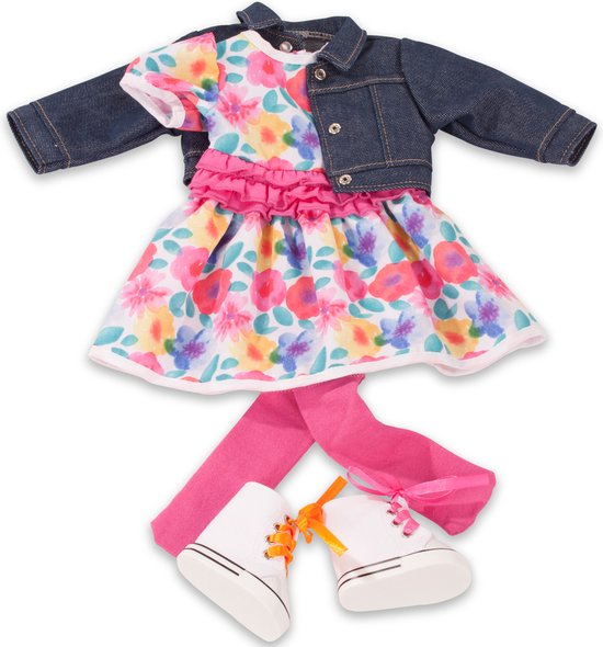 Götz poppenkleding combi bloem kledingset voor pop van 45-50cm van Götz