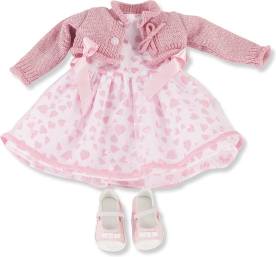 Götz poppenkleding Combinatie Pink love voor pop van 45-50cm van Merkloos