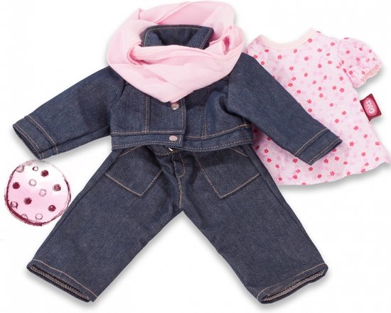 Götz poppenkleding denim kledingset voor pop van 45-50cm van Merkloos